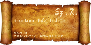 Szentner Kálmán névjegykártya